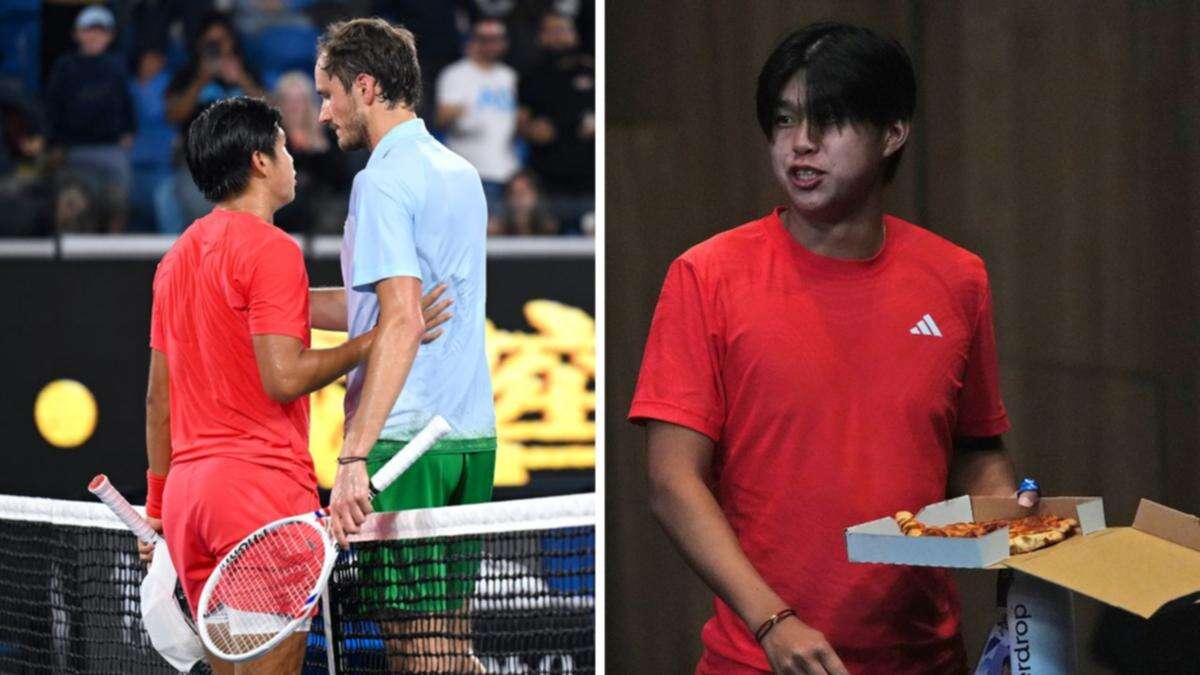 Aus Open hero chomps down pizza after 3am stunner