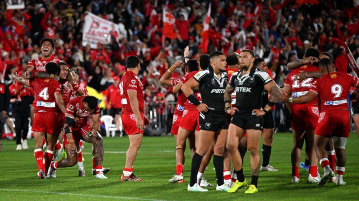 Wild scenes as Tonga pull off miracle win over New Zealand