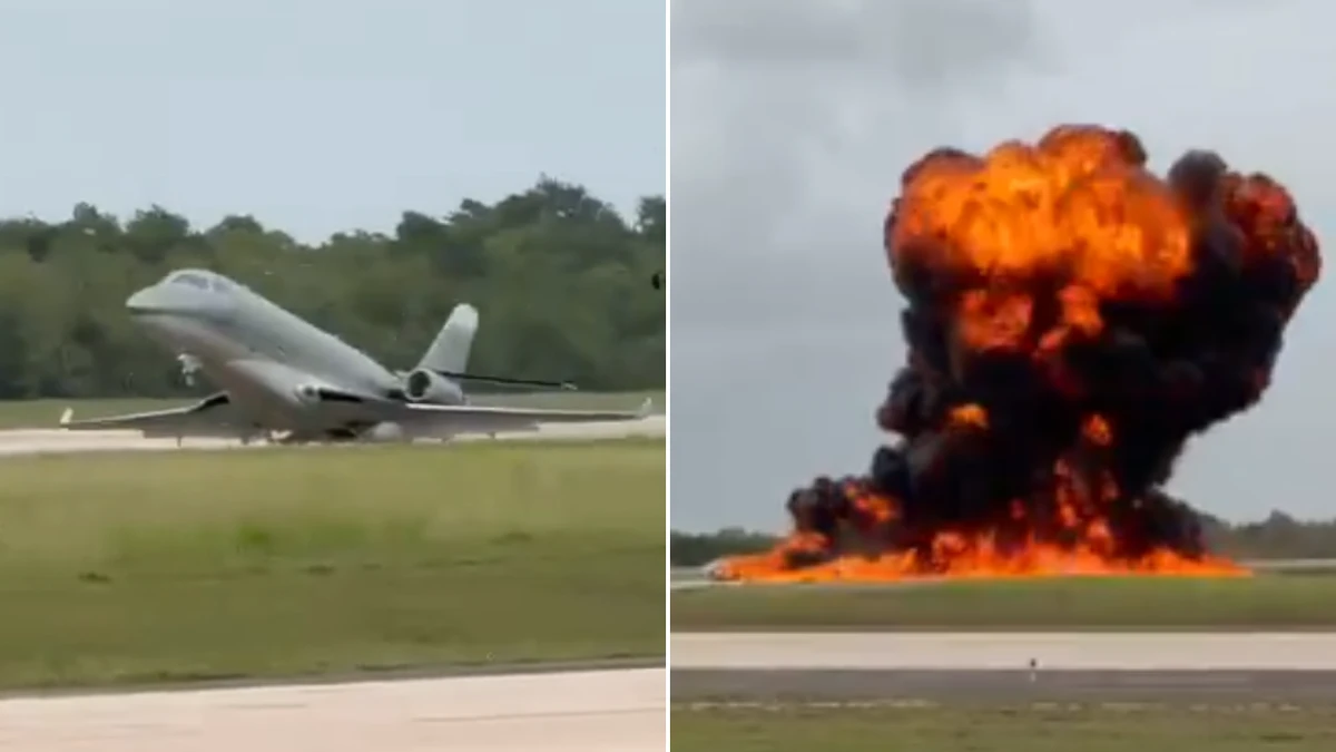 Horror as private plane explodes during crash landing