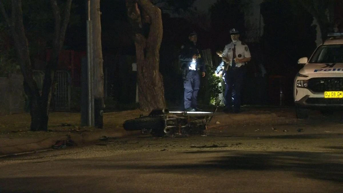 Motorcyclist critically injured in fiery crash