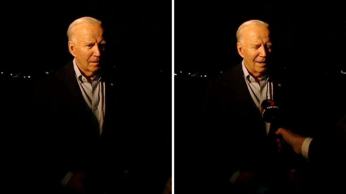 Biden’s flippant response to 7NEWS reporter when asked about ‘all-out war’