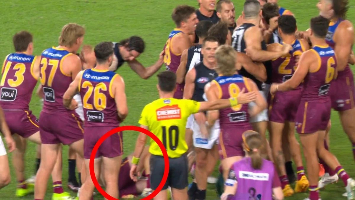 Brisbane survive Carlton scare after late umpire drama