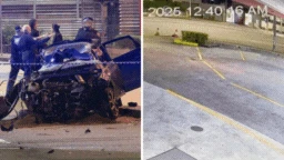 Six teens arrested after joyride ends in fiery crash following police pursuit