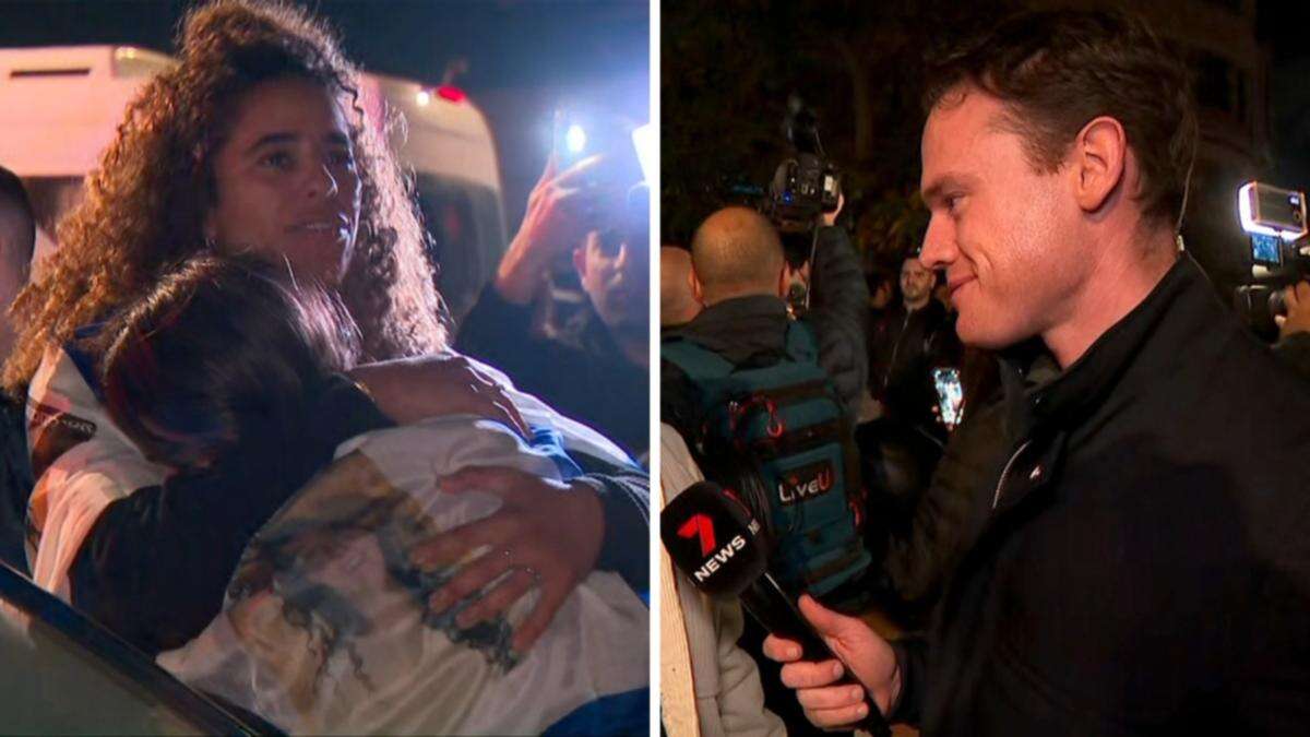 Sunrise reporter Ben Downie shares details of the overwhelming moment Israeli hostages released