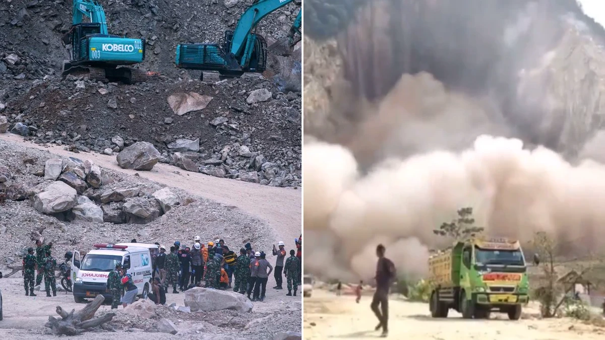 Frantic moment workers flee deadly landslide at mine with lax safety standards