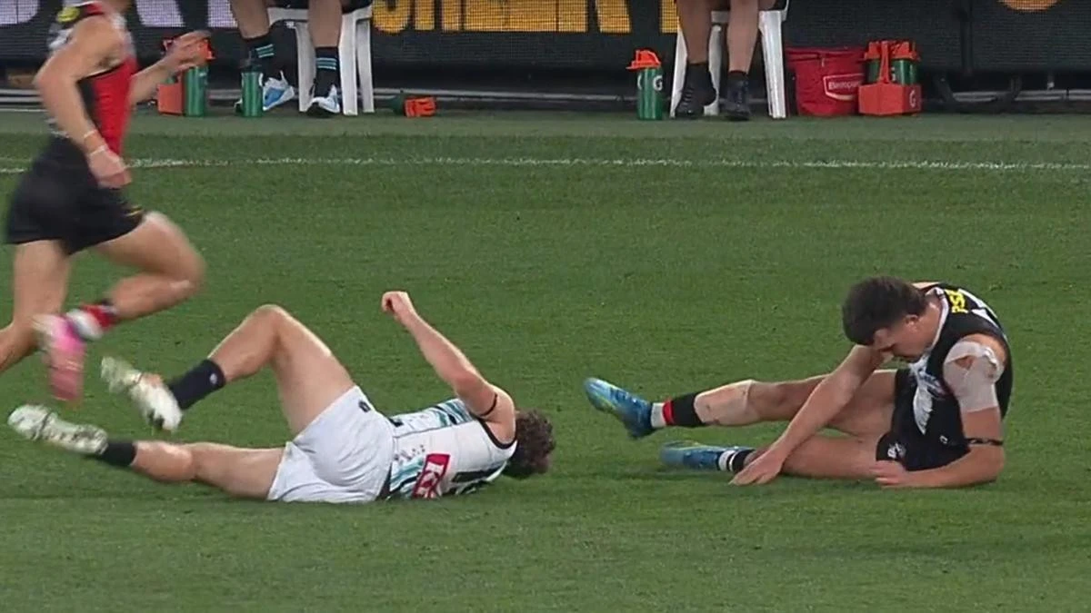 Port Adelaide star out of action after ‘massive’ mid-air collision