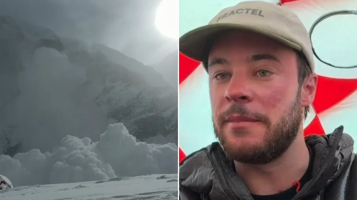 Aussie climber’s terrifying Everest avalanche escape during world record attempt
