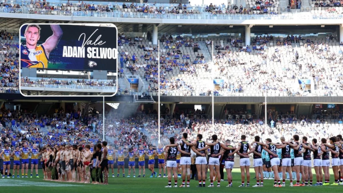 AFL pre-match stops for emotional tribute to Adam Selwood