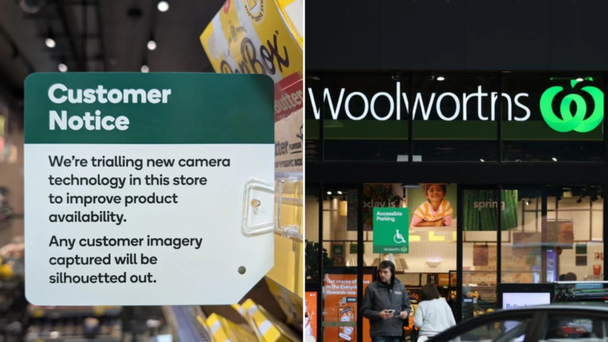Woolworths shoppers raise eyebrows at new in-store cameras at chest height