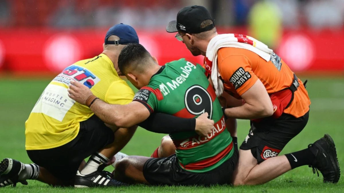 Agonising post-match scenes after Souths hooker’s last-minute injury