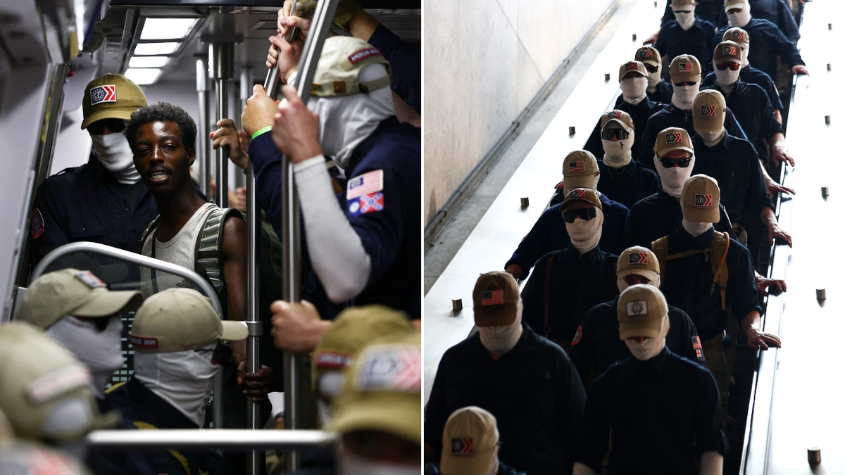 Minority commuters face white supremacists in uncomfortable pics