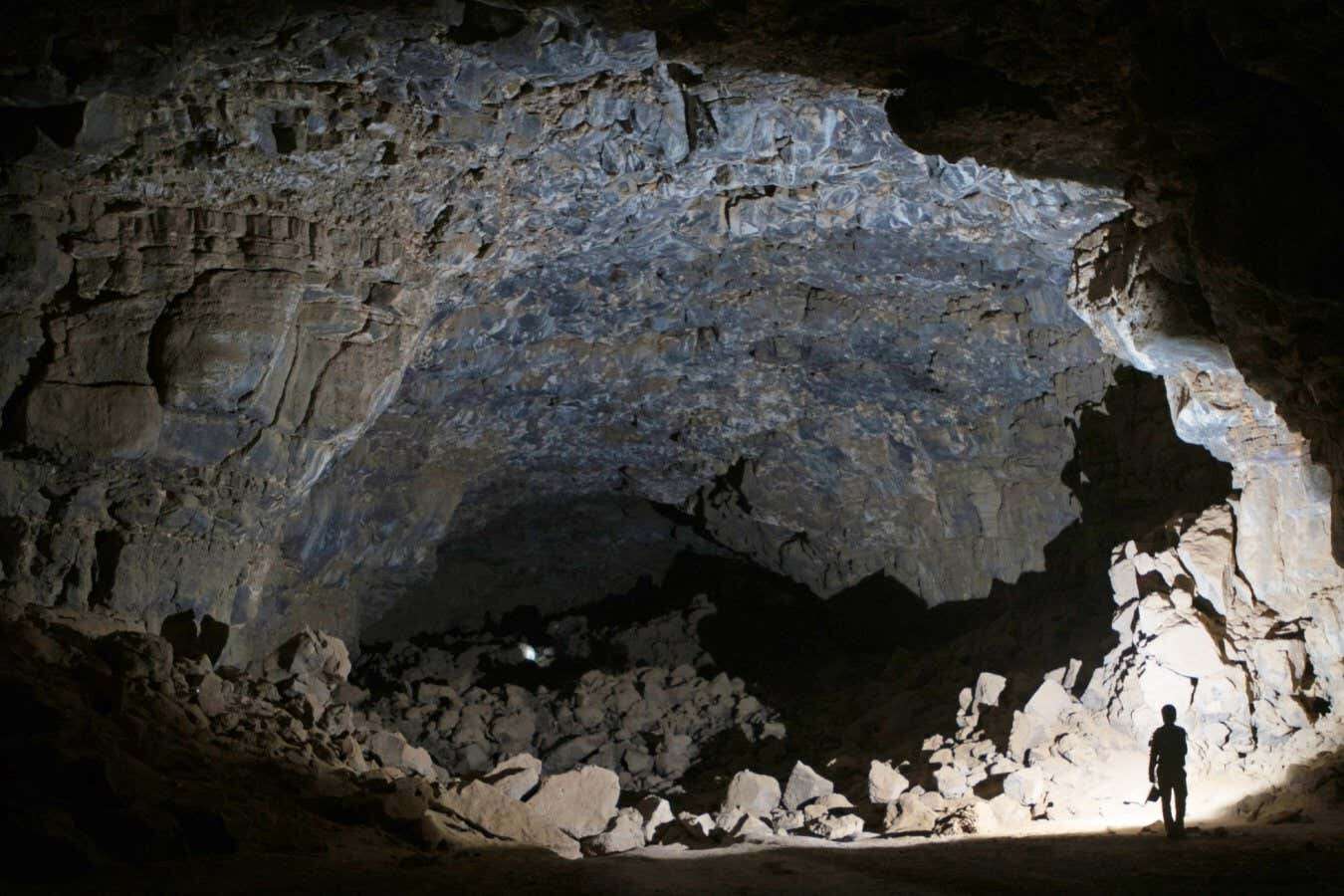 Ancient humans lived inside a lava tube in the Arabian desert