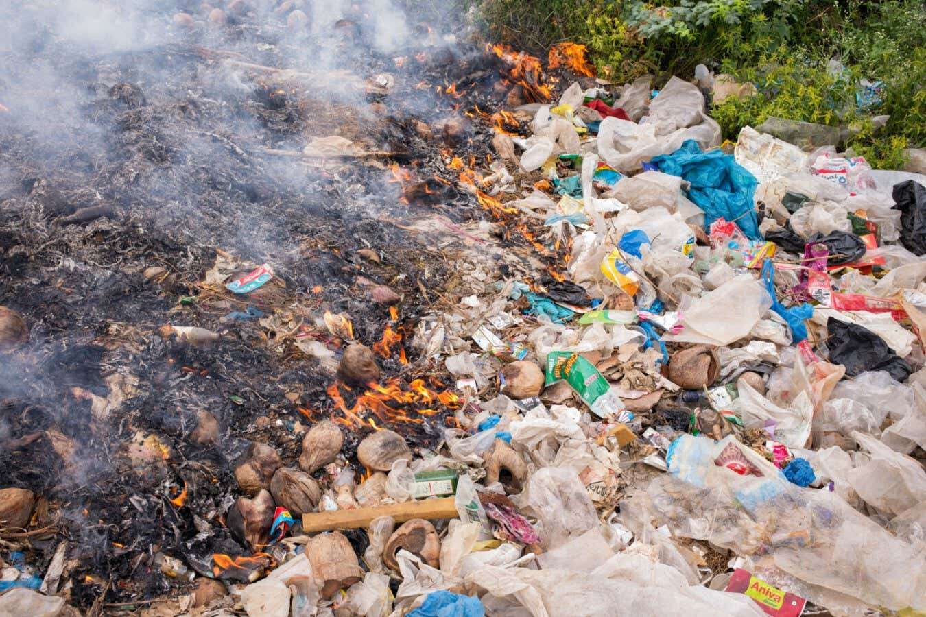 A fifth of the world's plastic garbage is either burned or littered