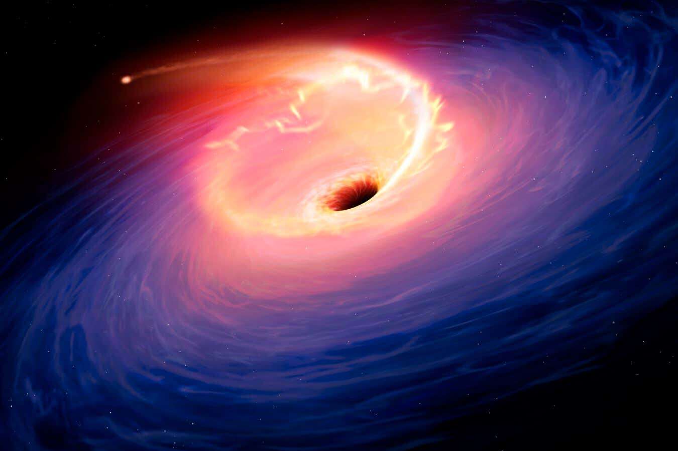 A black hole devouring a giant star gives clues to a cosmic mystery