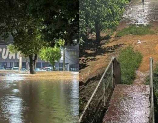 VÃ­deo: Temporal alaga ruas e causa estragos em DivinÃ³polis