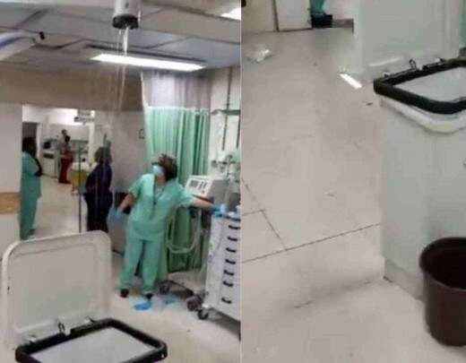 Hospital JoÃ£o XXIII, em BH, tem vazamento de Ã¡gua durante chuva