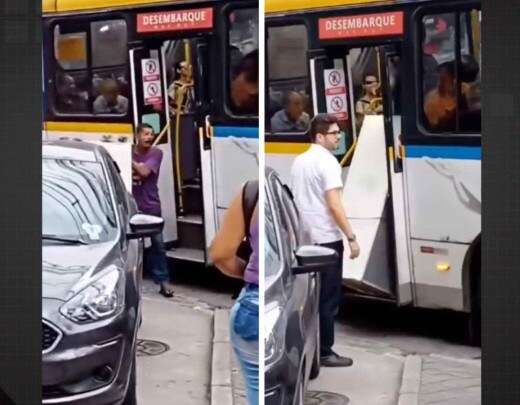 Passageiro tenta levar geladeira em Ã´nibus, motorista proÃ­be e Ã© xingado