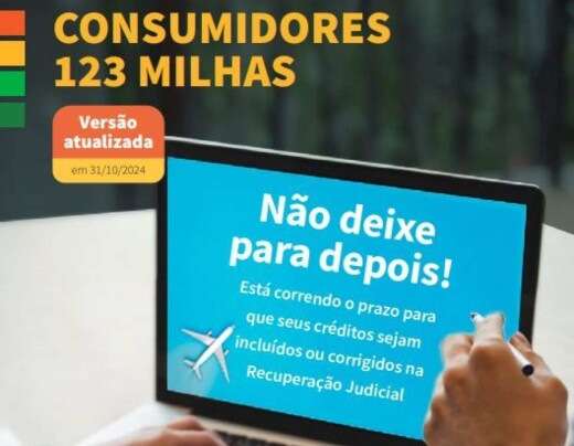 123 milhas: cartilha informa sobre lista de credores