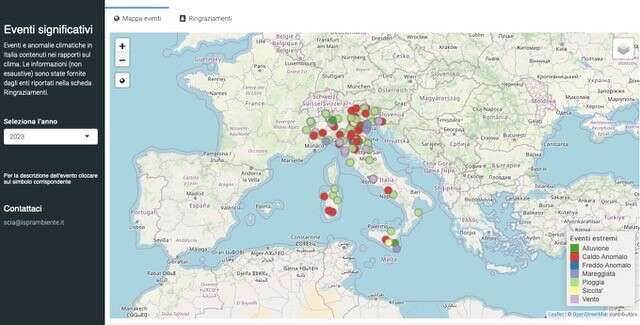 La mappa degli eventi estremi: cosa è successo nel 2023