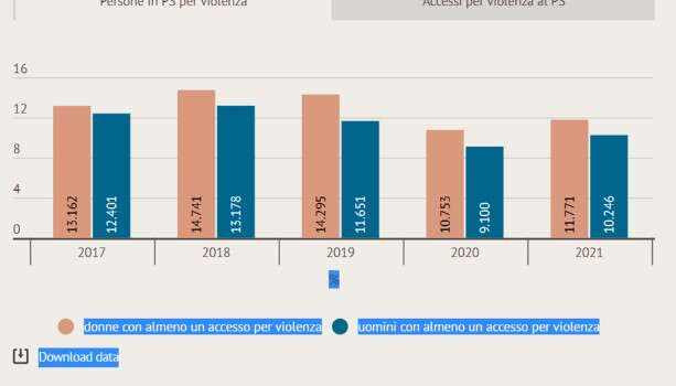 Trentadue donne al giorno finiscono al Pronto Soccorso per violenza