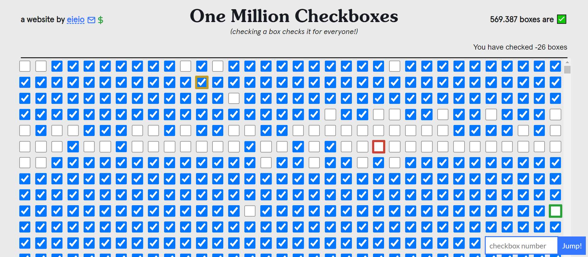 One Million Checkboxes è il gioco più inutile del mondo ed è quello che ci meritiamo