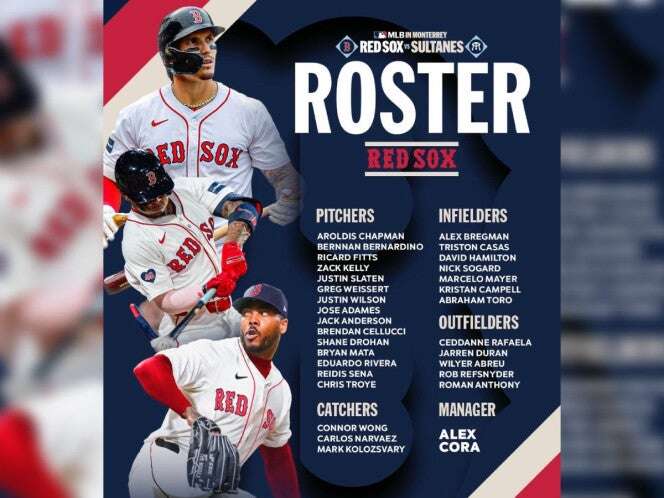 Red Sox confirma su roster para medirse a Sultanes