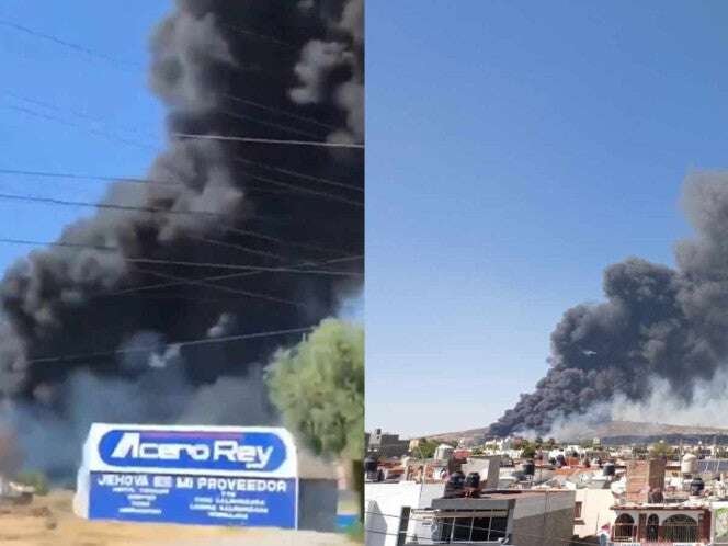 Reportan incendio en recicladora en Irapuato; alertan riesgo por tanque de gas de 10 mil litros