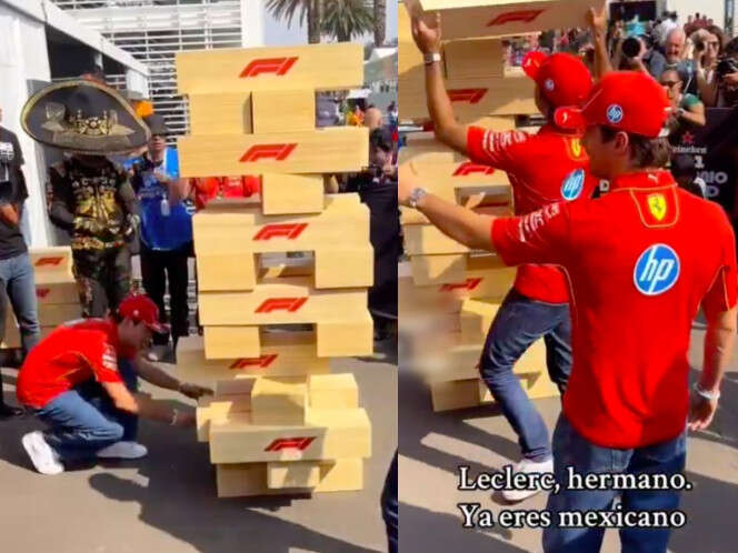 Charles Leclerc pide 'La bikina' y juega Jenga previo al GP de México