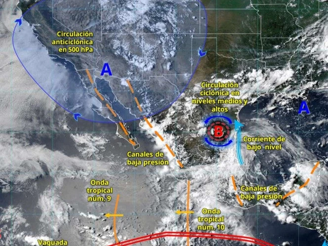 Clima en México este 10 de julio de 2025: Continuarán las lluvias por monzón y ondas tropicales  