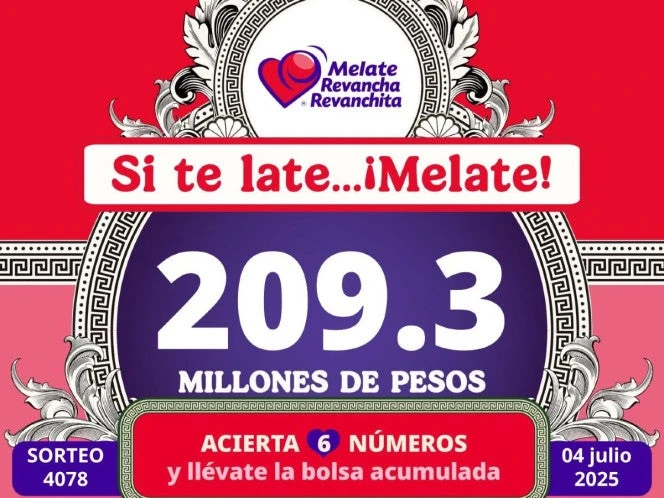 Melate: Resultados del sorteo del 4 de julio de 2025