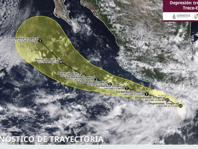 Se forma la depresión tropical Trece-E frente a las costas de Guerrero