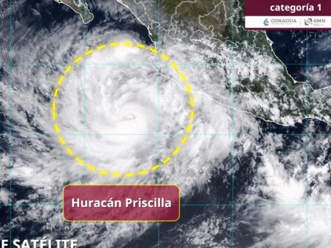 ‘Priscilla’ se convierte en huracán frente a las costas de Jalisco