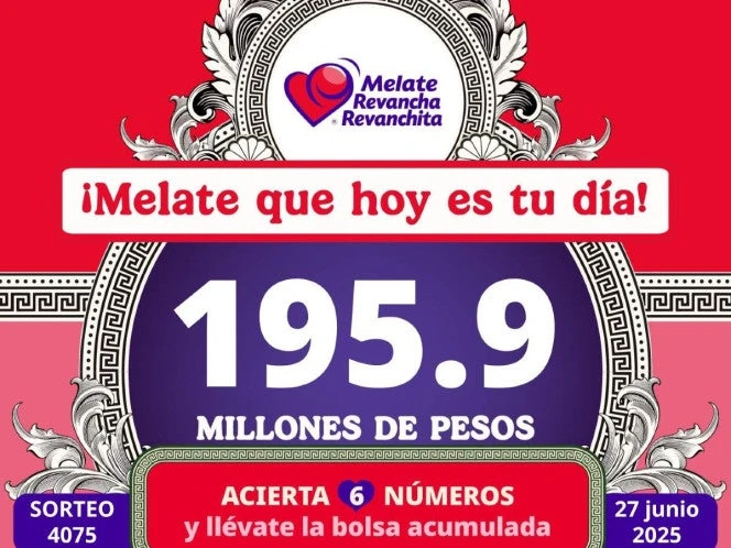 Melate: Resultados del sorteo del 27 de junio de 2025