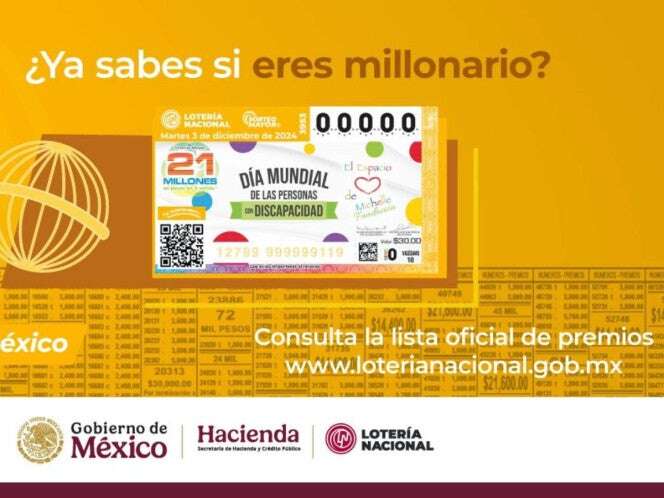 Lotería Nacional: Resultados del Sorteo Mayor 3953 del 3 de diciembre de 2024