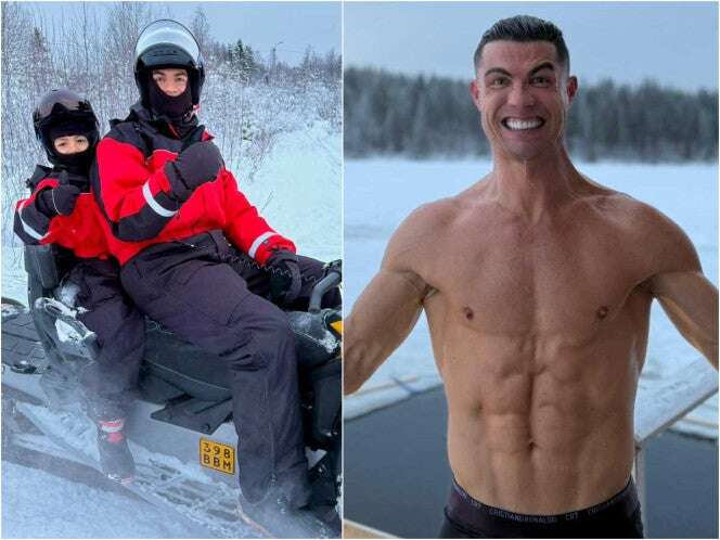 ¿Cuál frío? Cristiano Ronaldo disfruta de vacaciones en la nieve