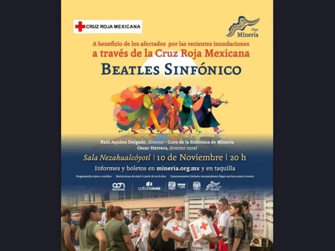 Concierto Beatles Sinfónico recaudará fondos para afectados por inundaciones