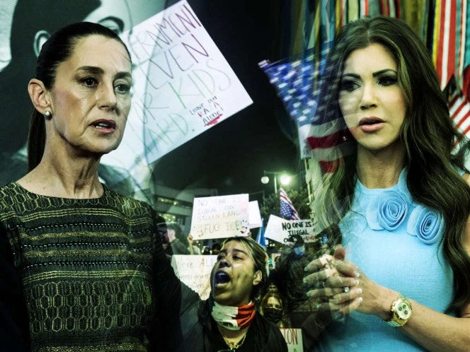Kristi Noem acusa a Sheinbaum de alentar las protestas en Los Ángeles