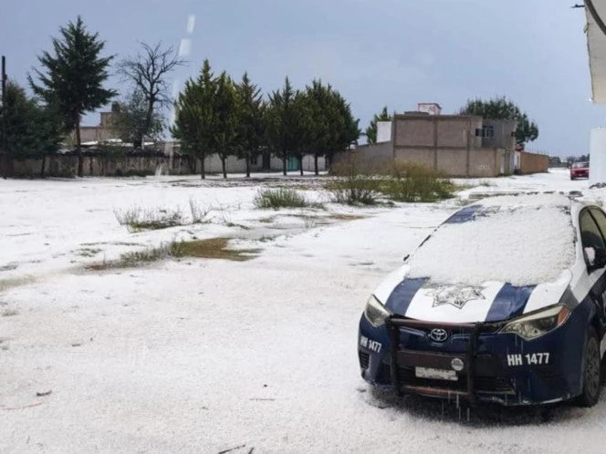 Y en Huamantla, Tlaxcala… cae tremenda granizada 