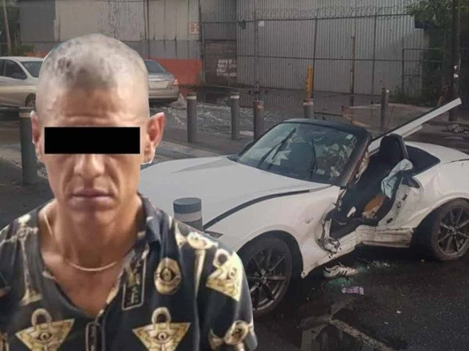 ¿Muy inteligente? Robó un convertible, lo chocó y terminó detenido en Monterrey
