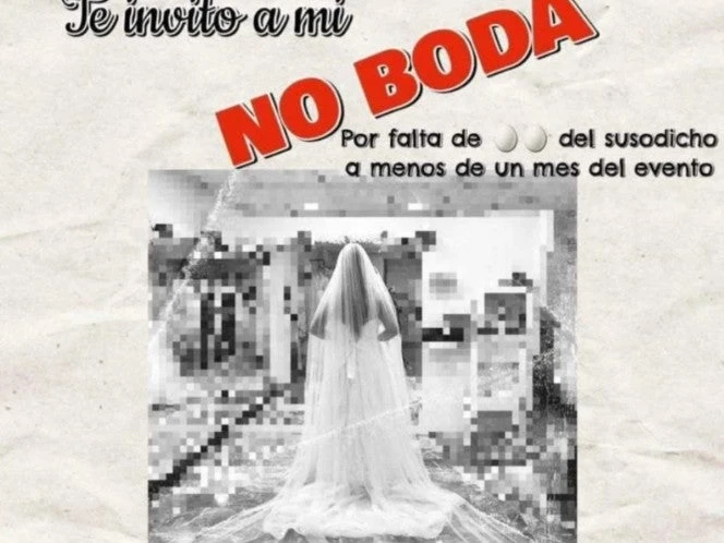 Dejan plantada a novia y ella publica en redes invitación a su ‘No Boda’ para recuperar lo invertido