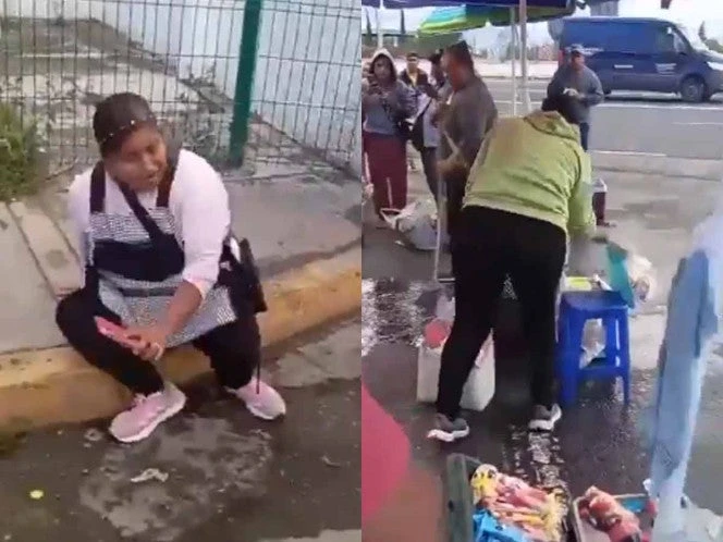 ¡Cobro de piso a plena luz! Agreden a comerciante en Tehuacán y destruyen su mercancía | VIDEO