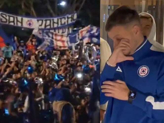 Cruz Azul recibe serenata y Martín Anselmi llora de emoción