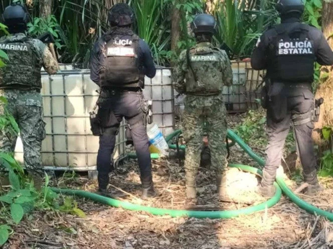 Semar asegura 7 mil 500 de hidrocarburo en Tabasco
