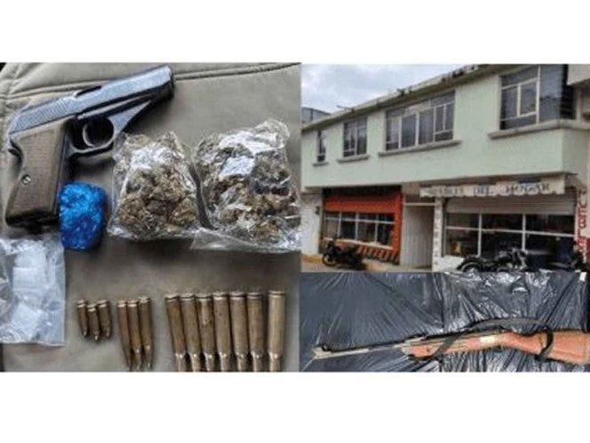 Incautan arsenal y drogas a alcalde