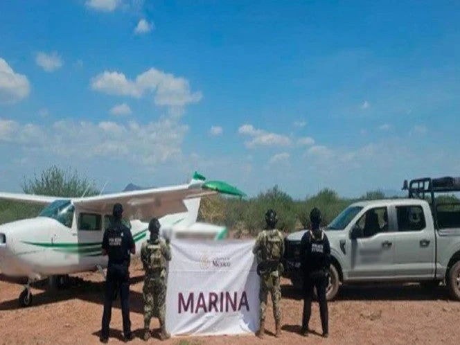 Semar asegura avioneta con droga en Cajeme, Sonora