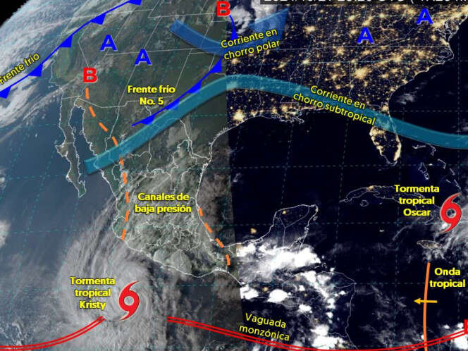 Clima en México este 22 de octubre de 2024: Continuarán lluvias por 'Kristy' y canal de baja presión