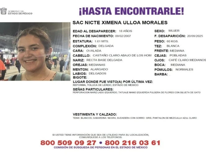 Ayúdanos a encontrar a Sac Nicte Ximena Ulloa; tiene tatuaje con silueta de gato