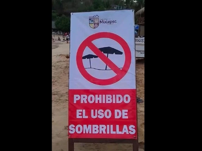 ¿Prohibieron uso de sombrillas en playas de Oaxaca? Esto dijeron las autoridades