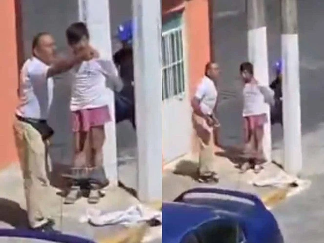 ¡Justicia vecinal! Dejan a presunto ladrón amarrado y sin pantalones en Xalapa | VIDEO