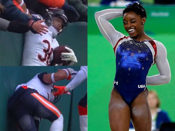 Jonathan Owens, esposo de Simone Biles, hace ridículo al tratar de saltar